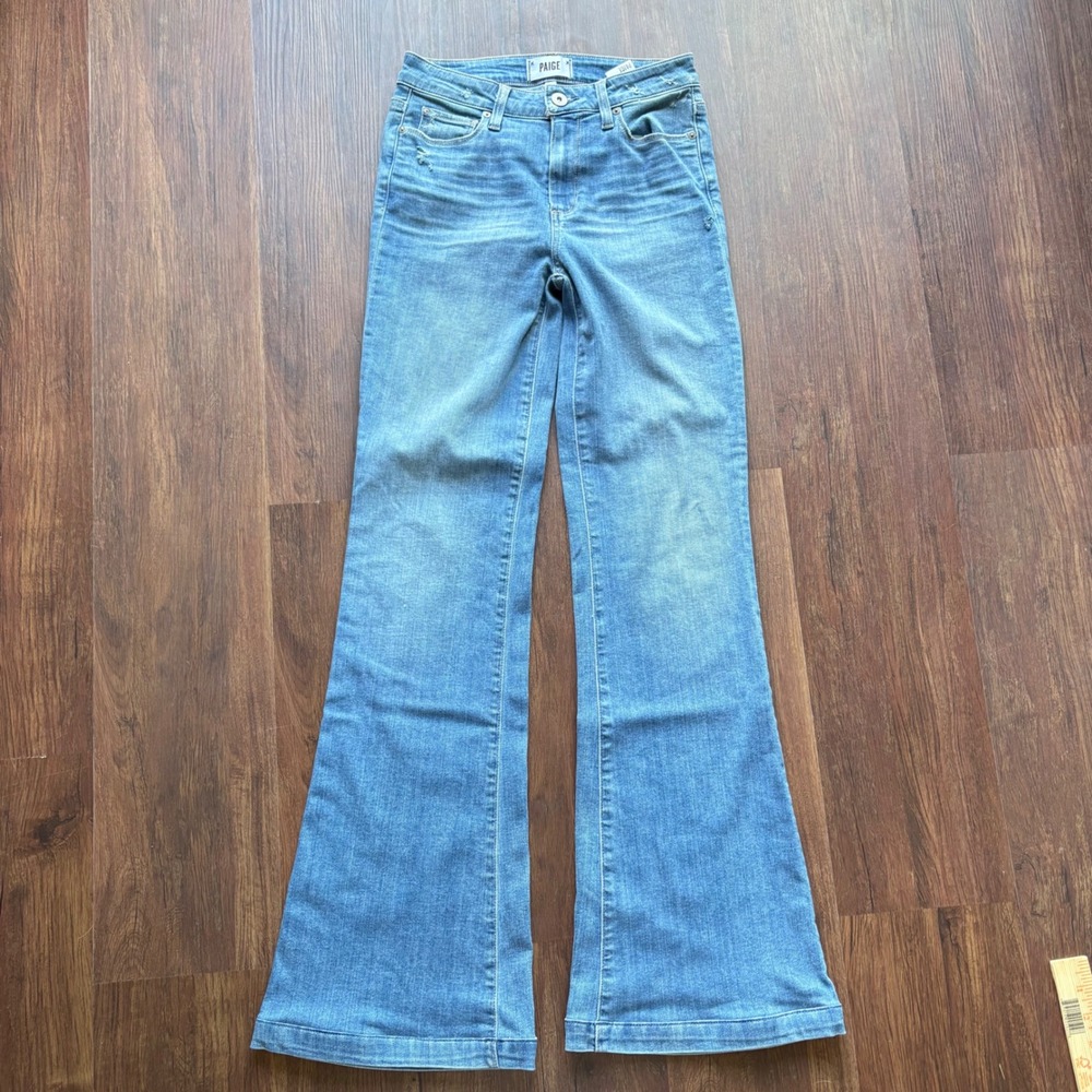 PAIGE Light Blue Denim Flare Jeans